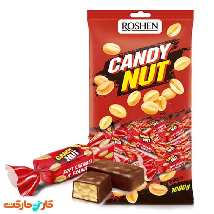 شکلات کارامل و تکه های بادام زمینی روشن 1 کیلویی Roshen Candy Nut